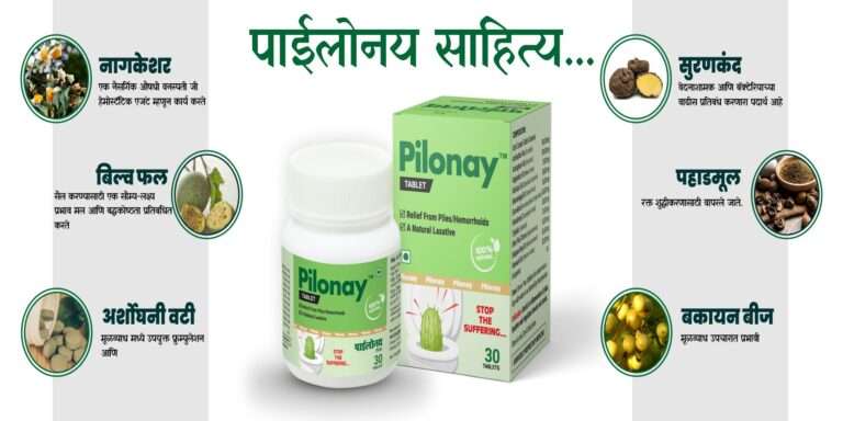 Pilonay Ayurvedic Ingredients to cure Piles and haemorrhoids in marathi